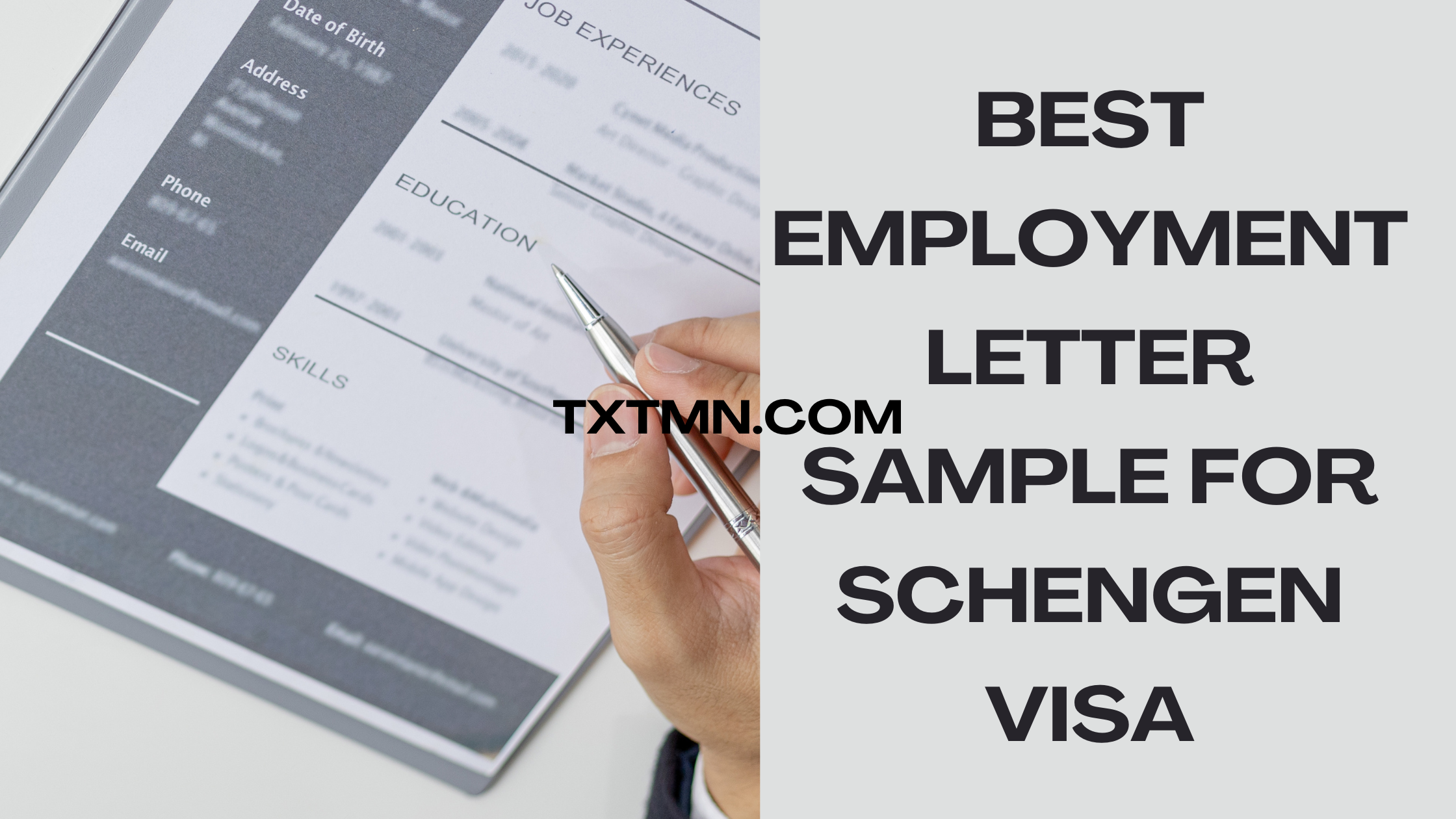 employment letter sample for Schengen visa